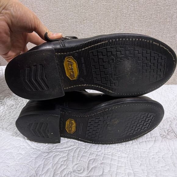 Chippewa Women 7.5M Black Steel Toe 9 Inch Work Motorcycle Boots Leather USA - Picture 4 of 14